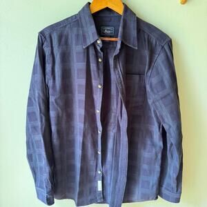 G.H. Bass & Co. navy blue plaid button-up shirt Size M